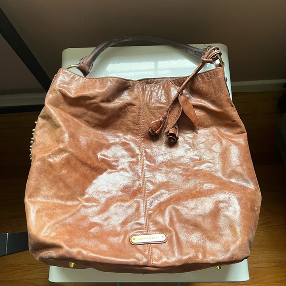 Cynthia Rowley Brown Slouchy Hobo Bag with Rose Detail - Picture 1 of 10